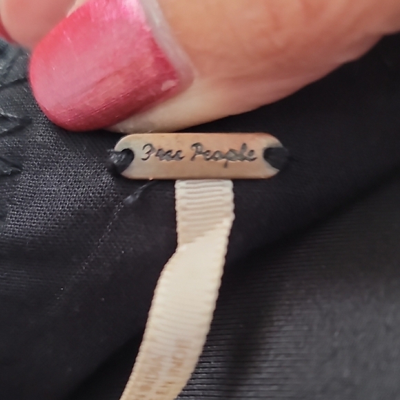 Free People Black Mini Dress with Cream Embroidery - Picture 2 of 11